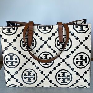 Tory Burch T Monogram Contrast Embossed Tote